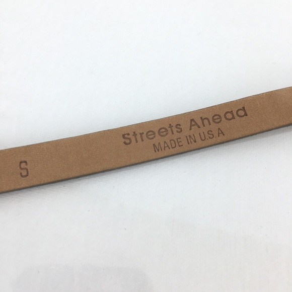 Streets Ahead Thin Metallic Gold Leather Belt Women’s Size Small main image 5